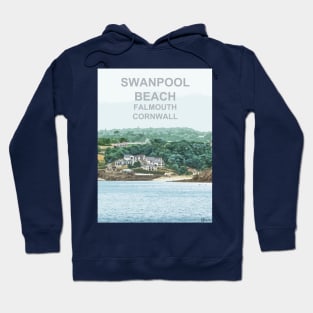 Swanpool Beach Falmouth Cornwall. Cornish gift. Travel poster Hoodie